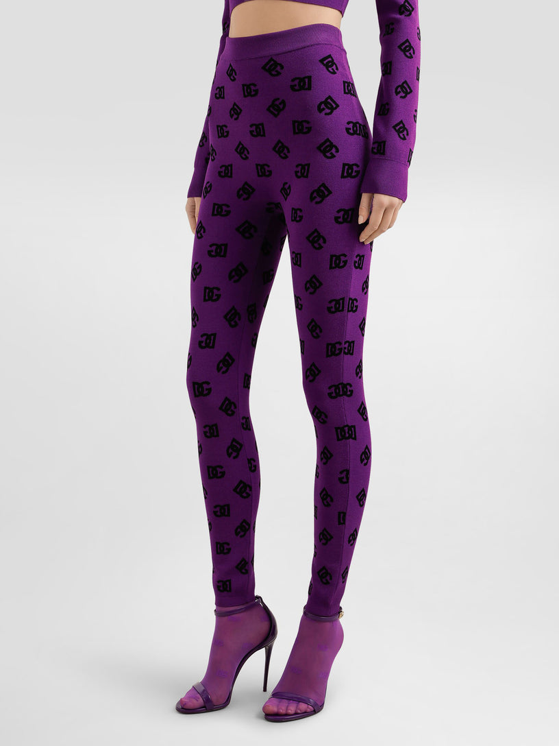 Printed jacquard leggings