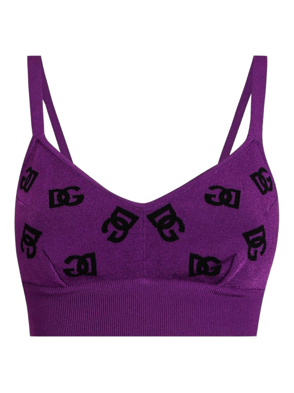 Viscose bra top with DG jacquard logo