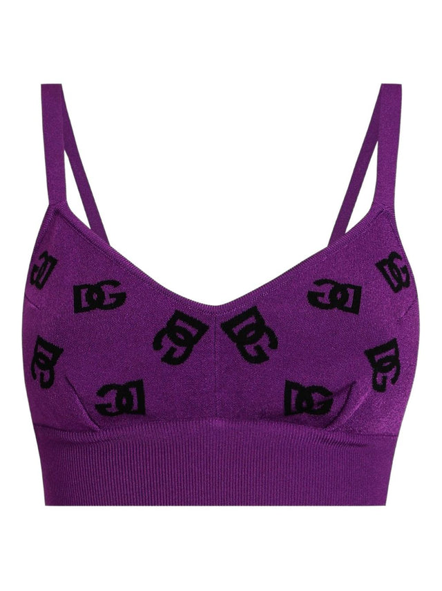 Viscose bra top with DG jacquard logo