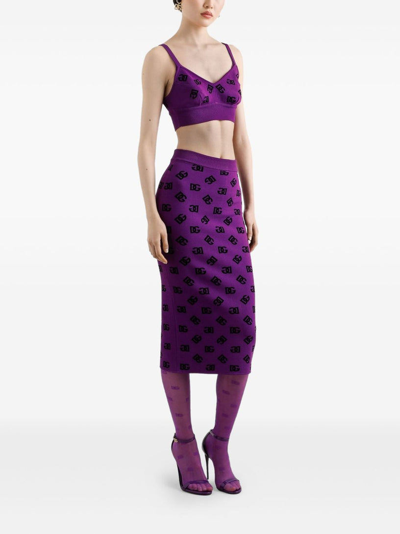 Viscose bra top with DG jacquard logo