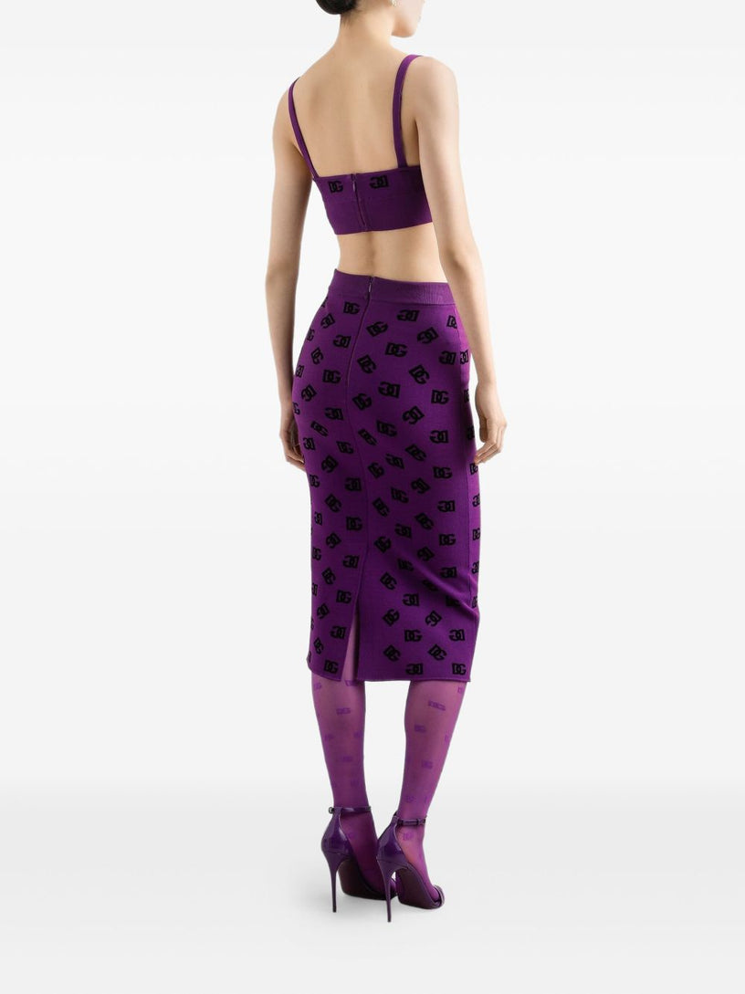 Viscose bra top with DG jacquard logo