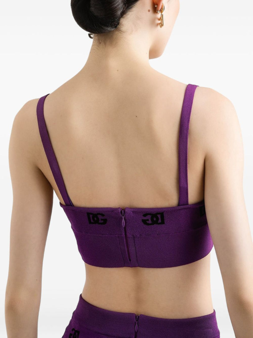Viscose bra top with DG jacquard logo