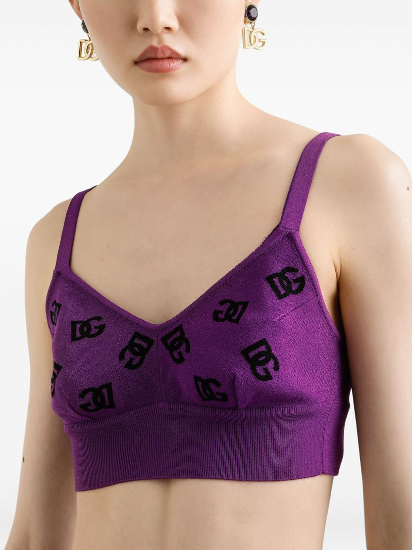 Viscose bra top with DG jacquard logo