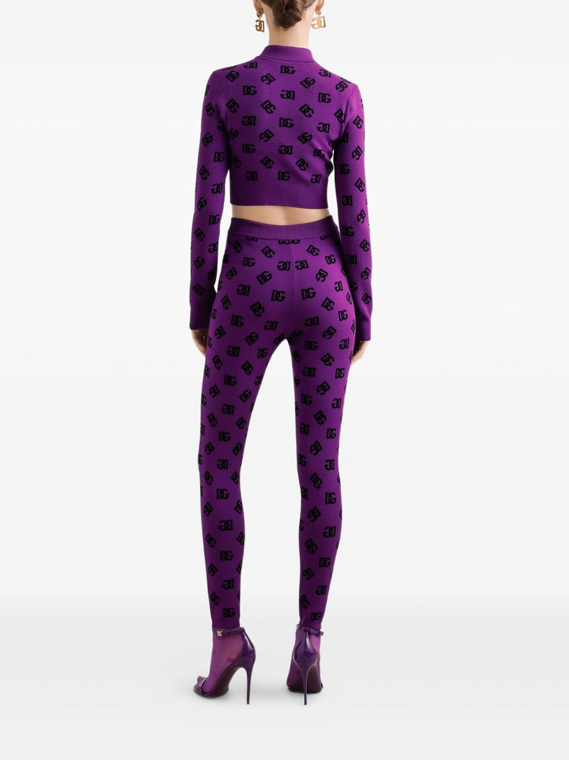 Long-sleeved polo shirt in jacquard viscose