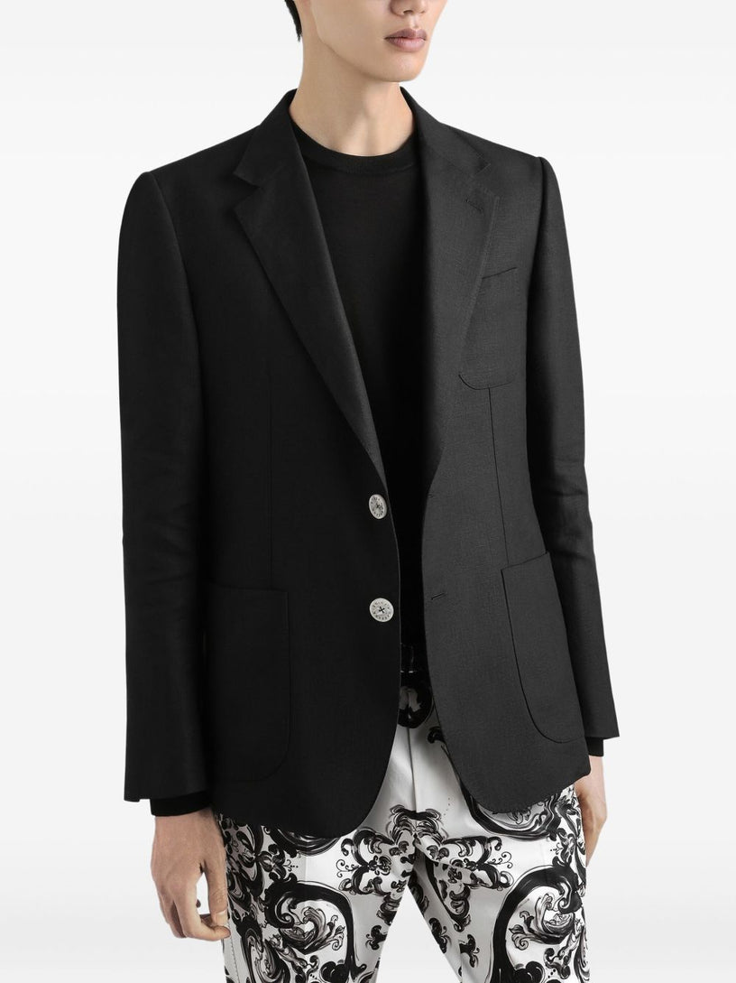 Portofino single-breasted linen jacket