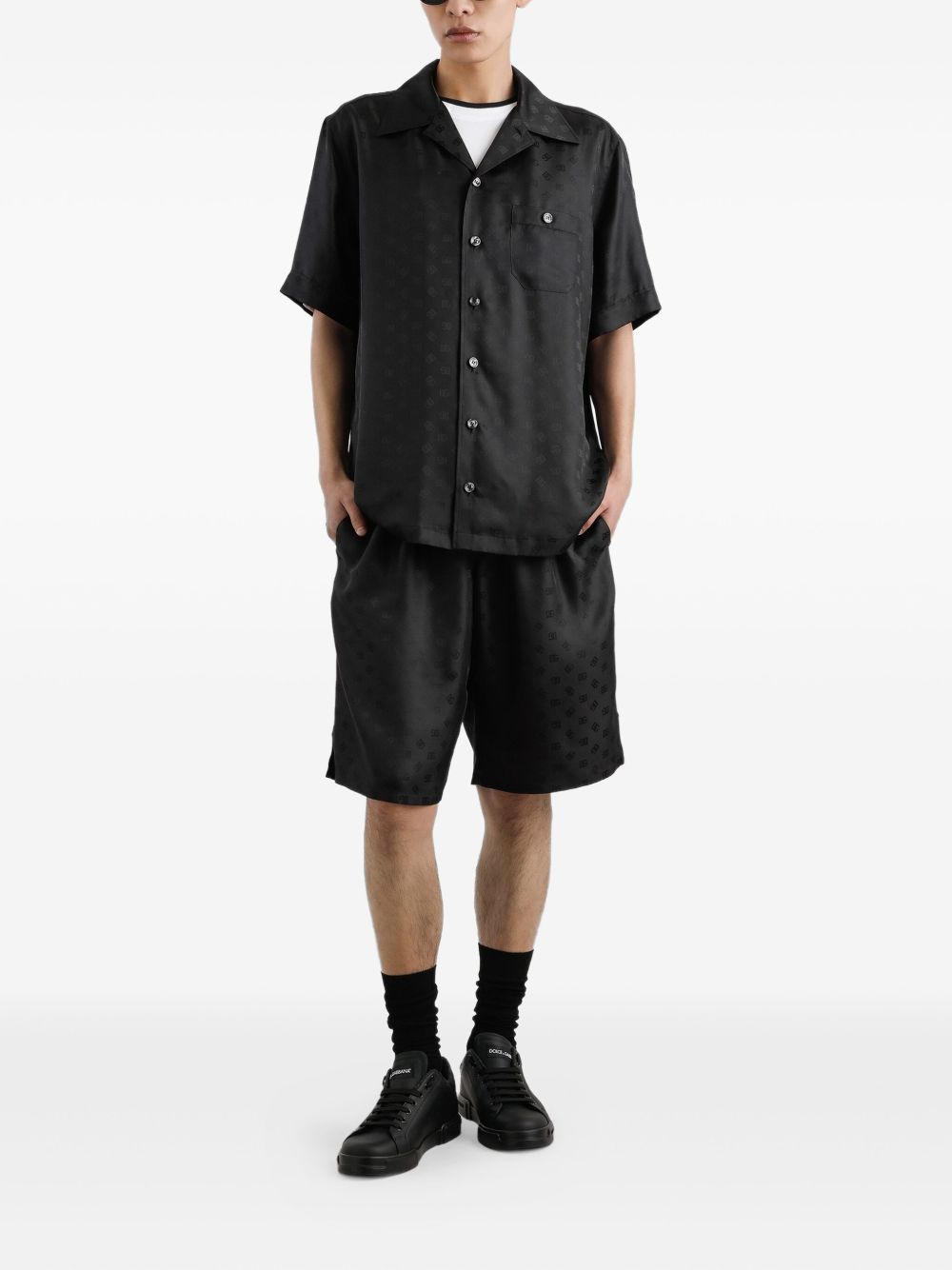 DG logo jacquard hawaii shirt