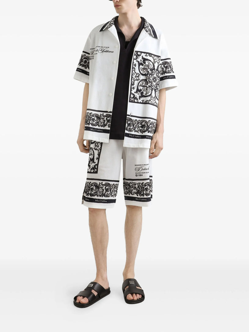 Hawaiian shirt with Maiolica print