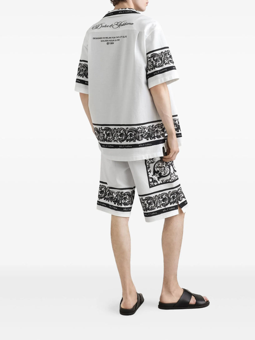 Hawaiian shirt with Maiolica print