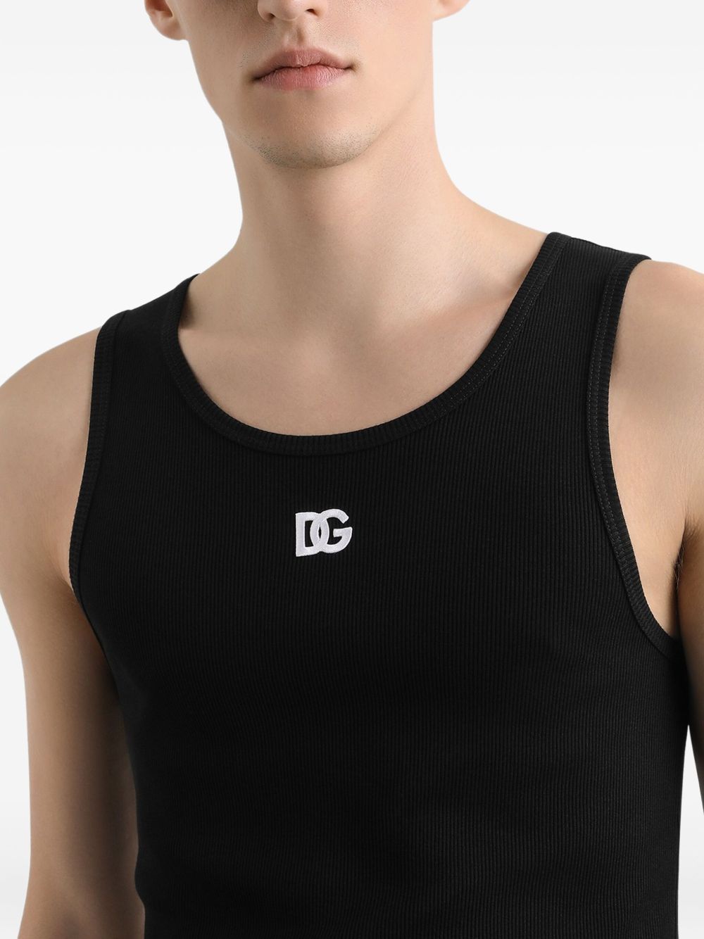 Tank top with embroidery Dolce & Gabbana Nero | Grifo210