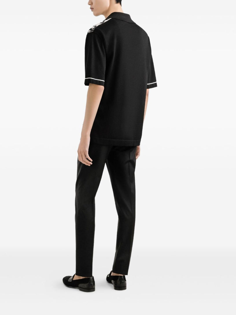 Majolica-print oversized shirt