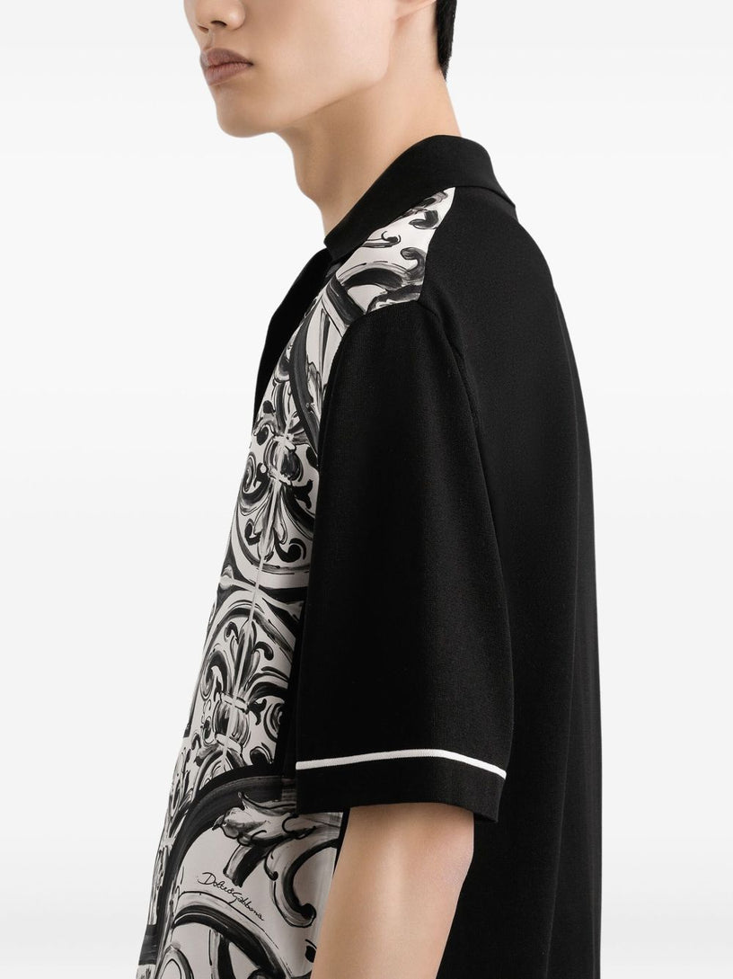 Majolica-print oversized shirt