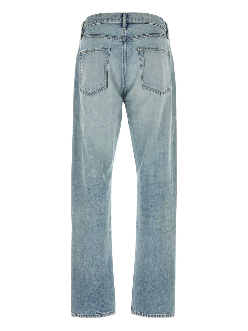 Distressed light-wash jeans