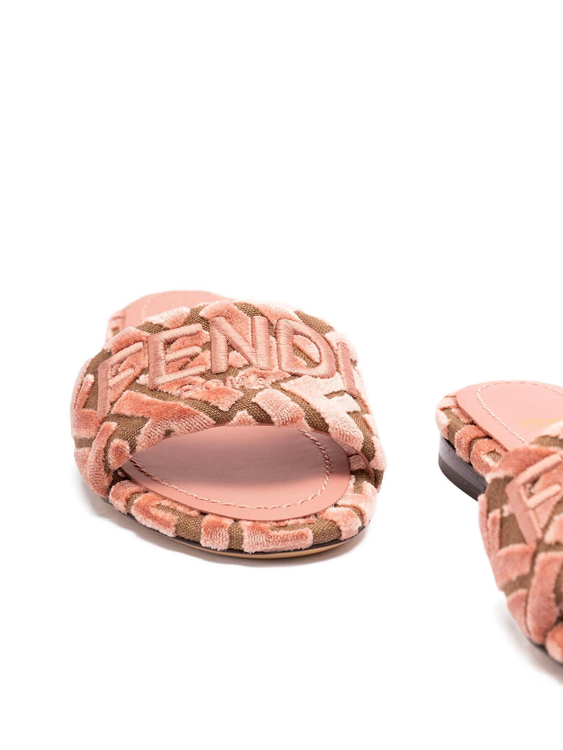 Slide with FF in velvet