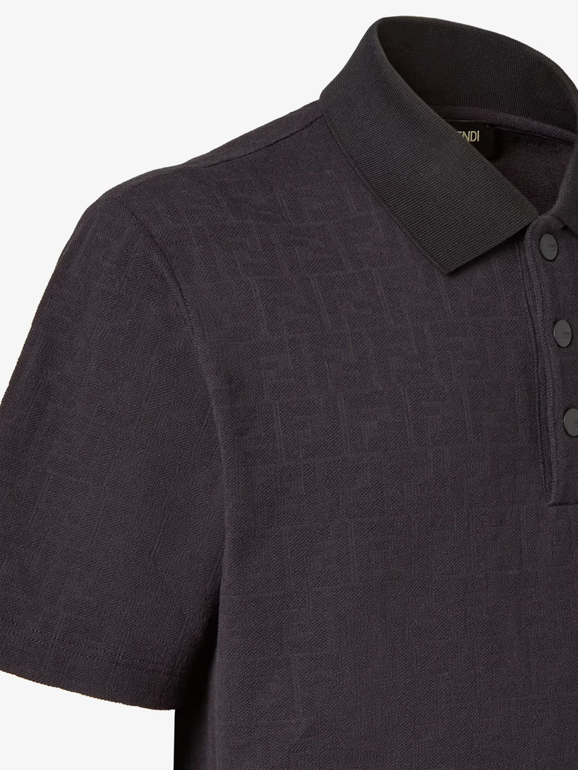 Jacquard FF piquet polo shirt