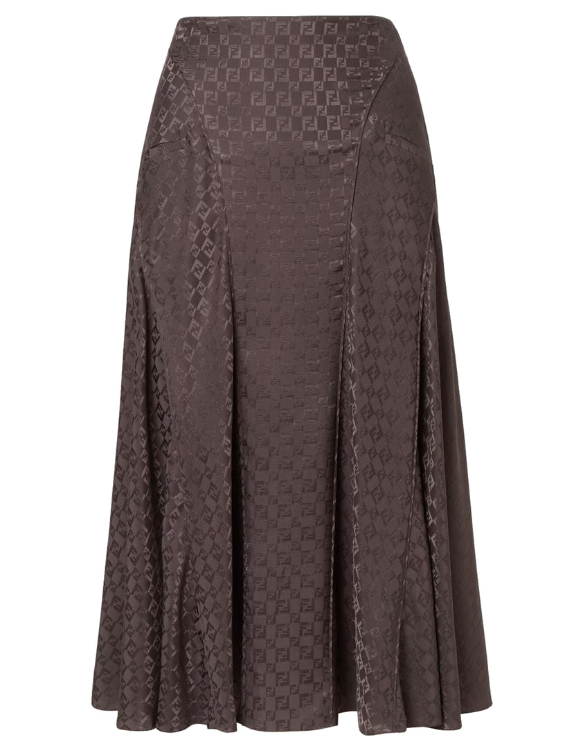 FF jacquard silk skirt