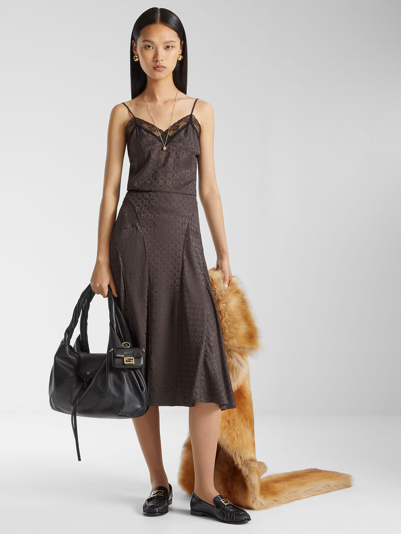 FF jacquard silk skirt