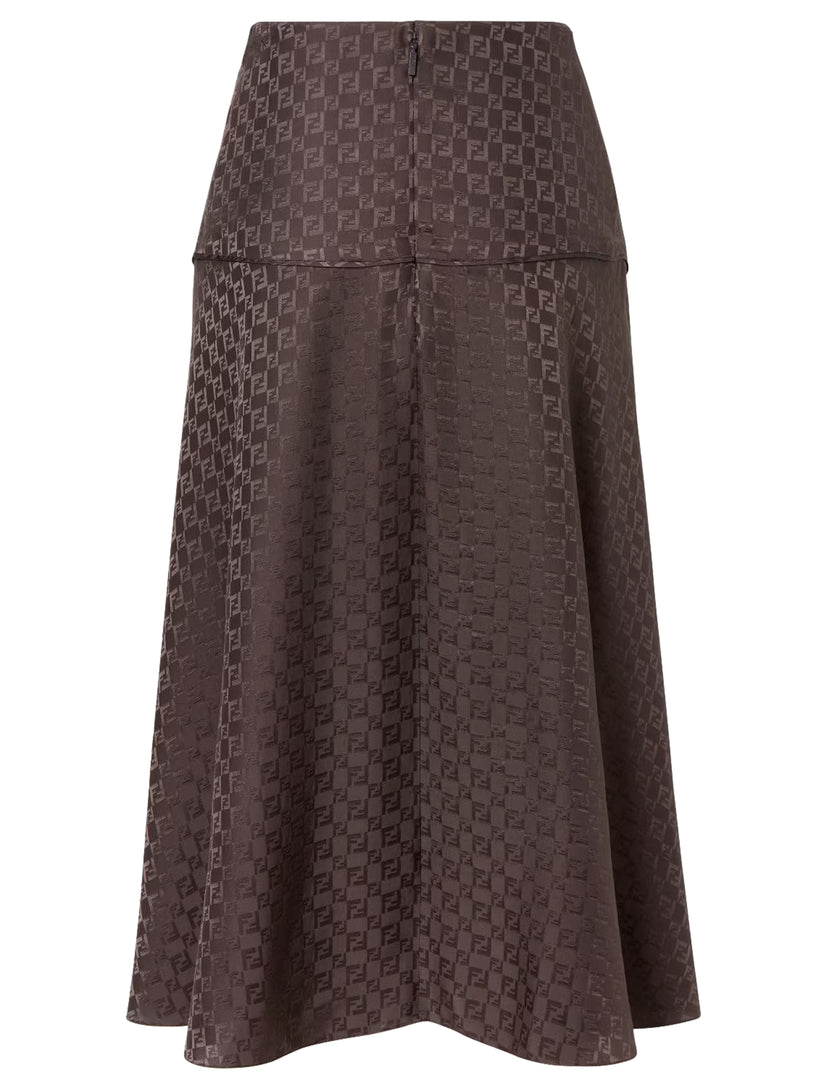 FF jacquard silk skirt