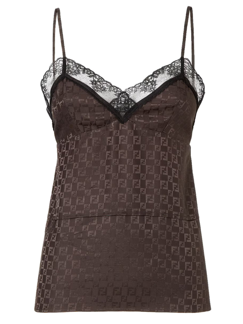 FF jacquard silk top