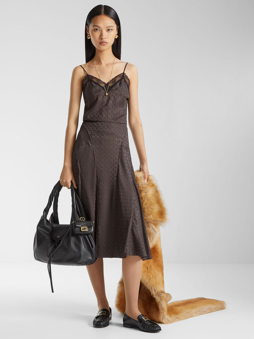 FF jacquard silk top