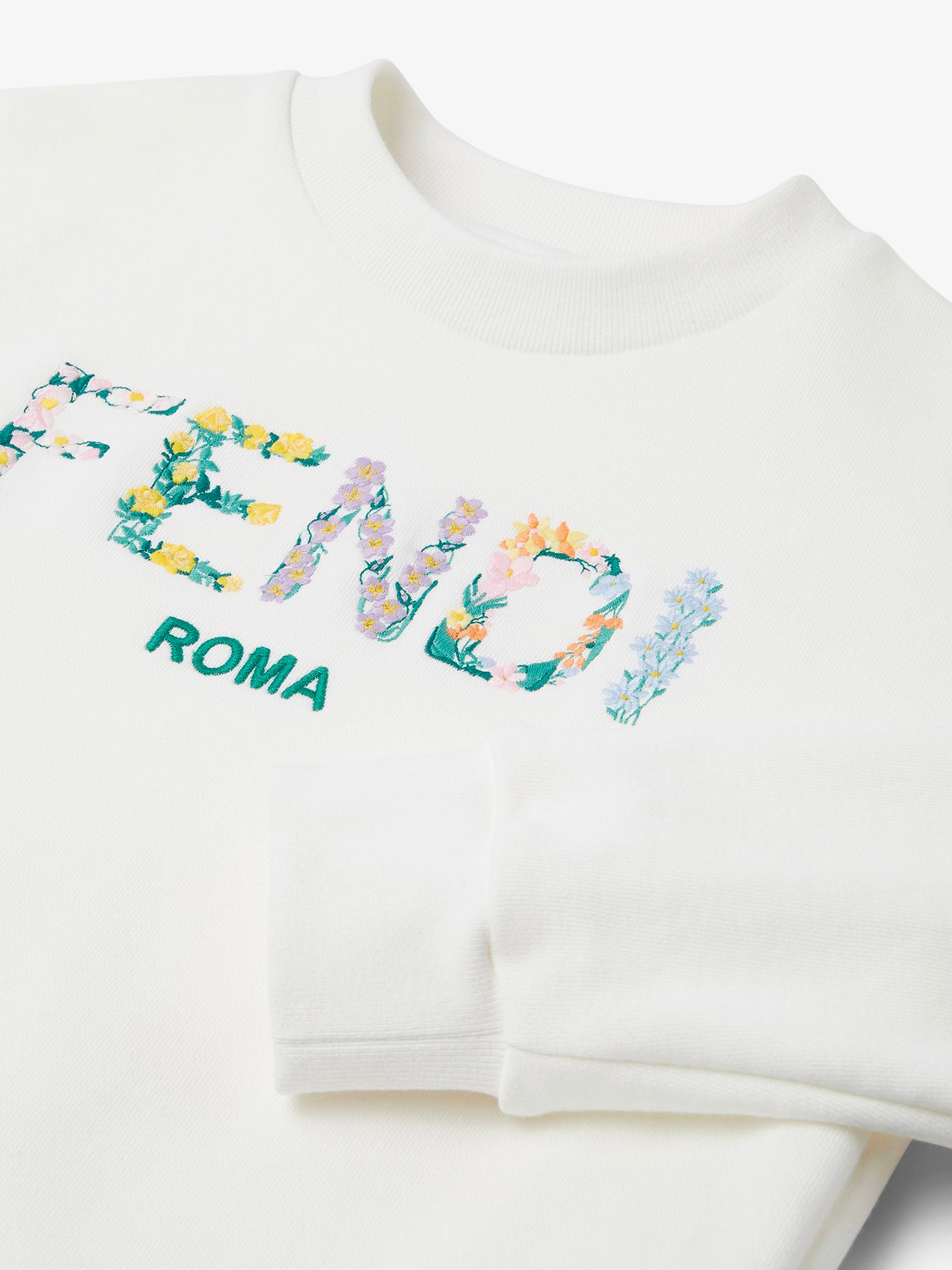 Sweatshirt with embroidery FENDI Kids Bianco | Grifo210