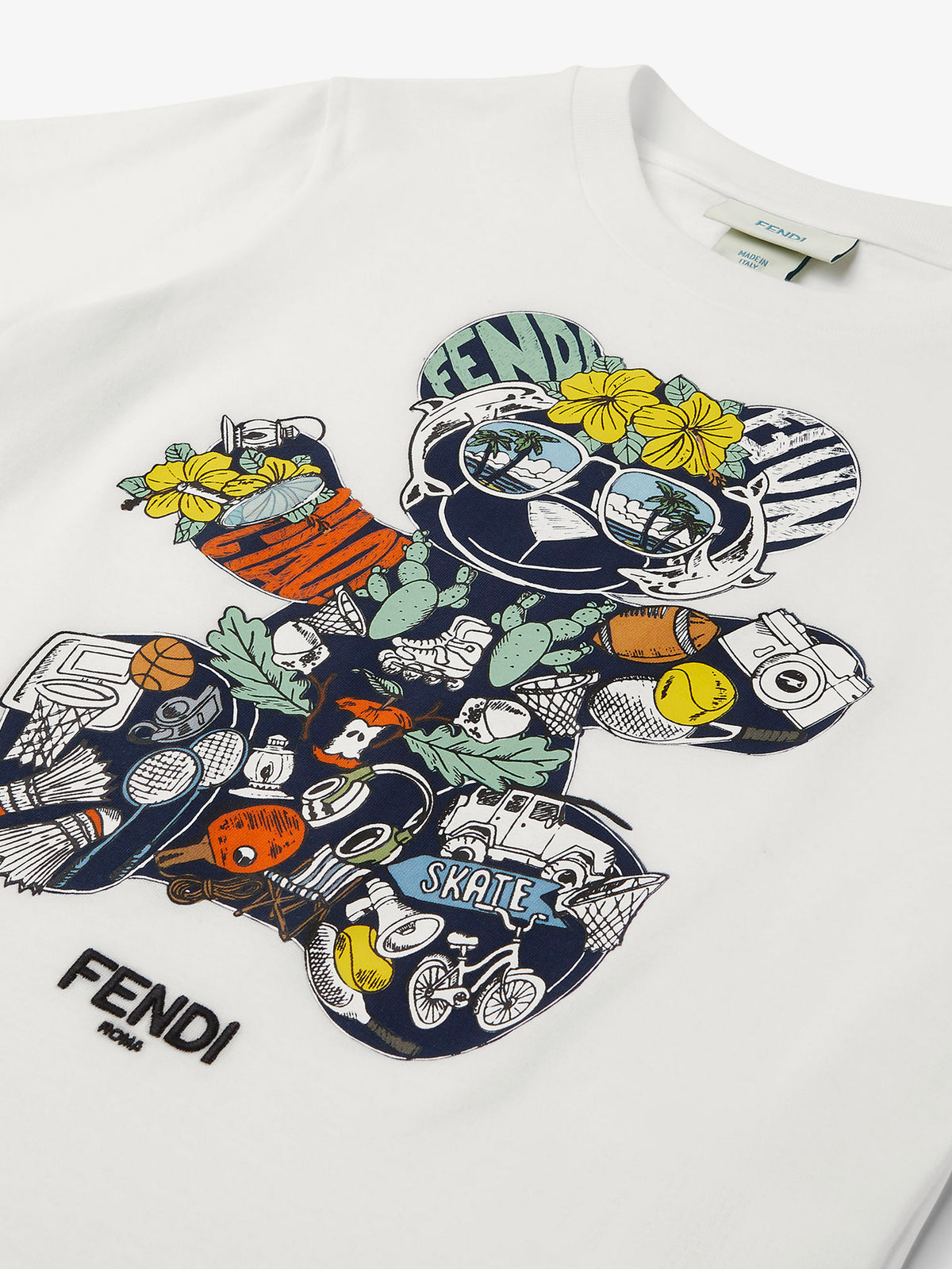 T-shirt with multicolour print