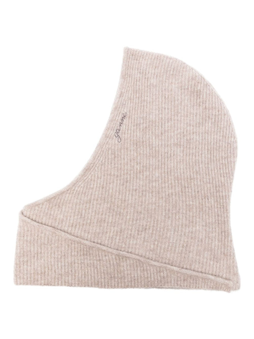 Logo-embroidered ribbed balaclava