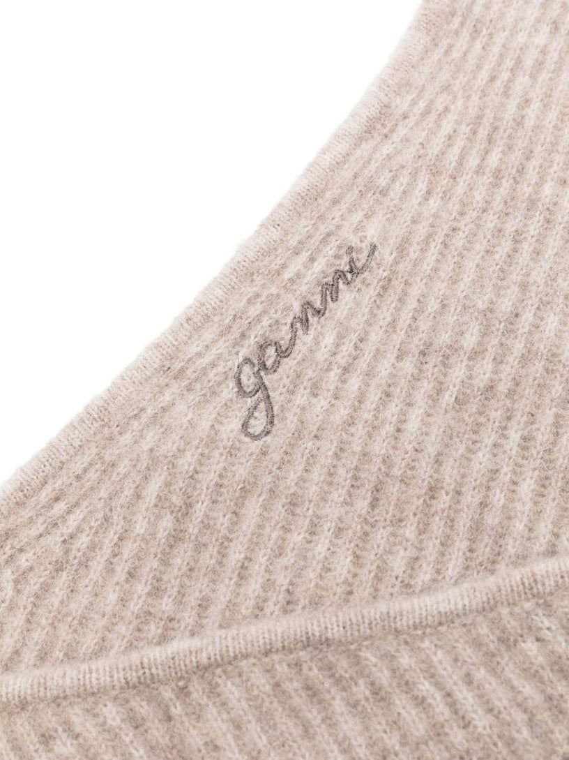 Logo-embroidered ribbed balaclava