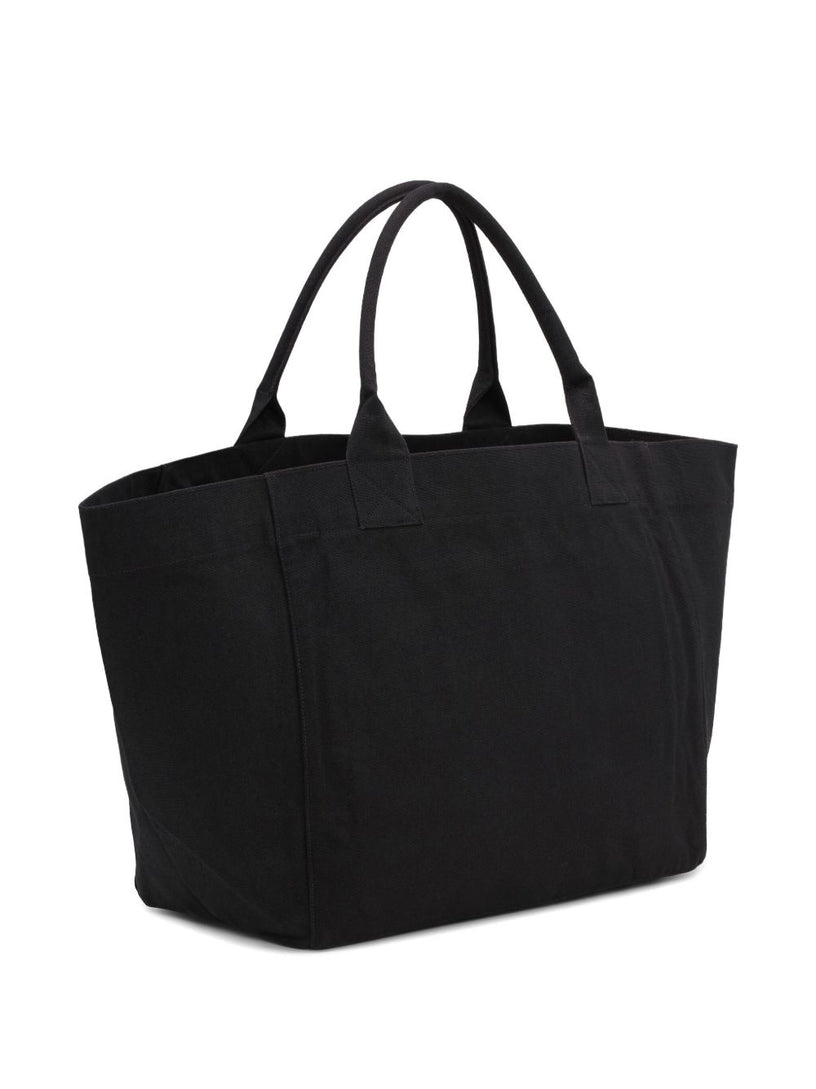 XXL Black Tote Bag with Banana Print