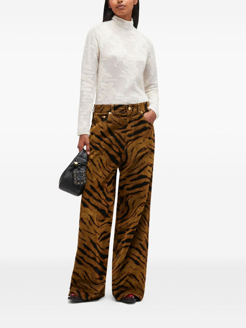 Zebra Print Baggy Jeans