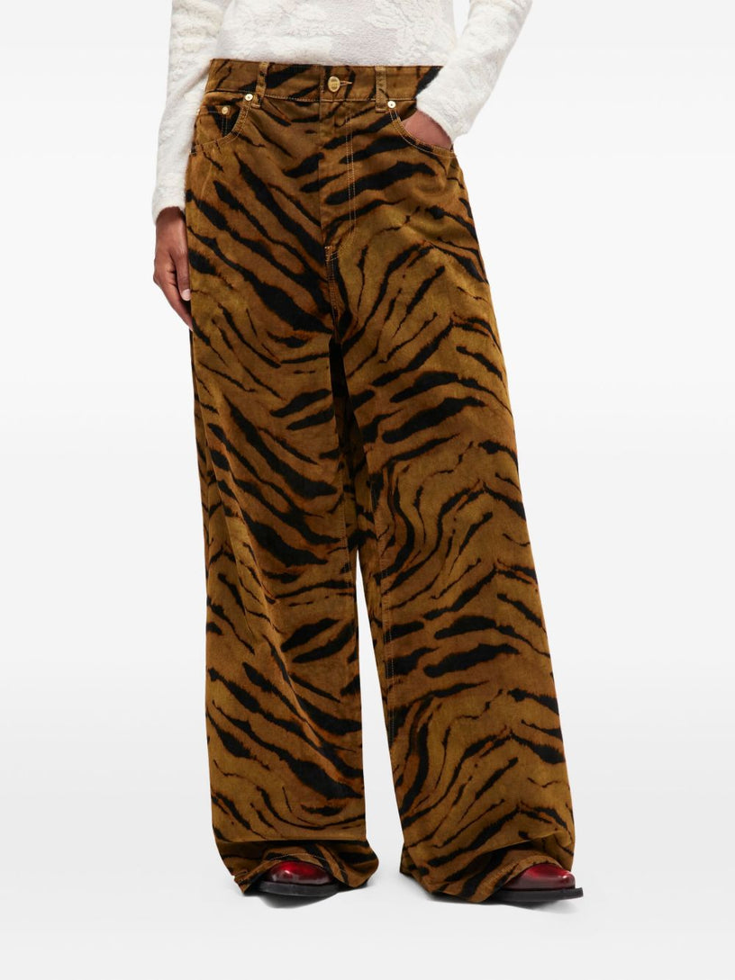 Zebra Print Baggy Jeans