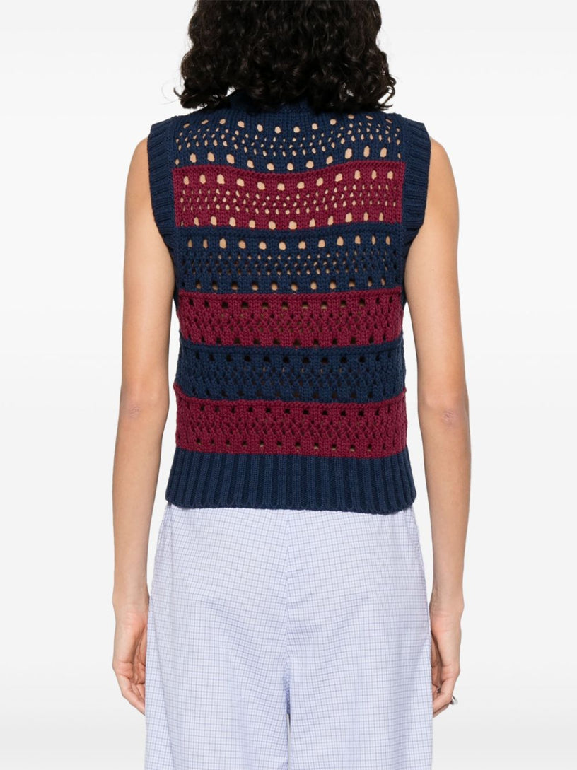 Striped knitted vest