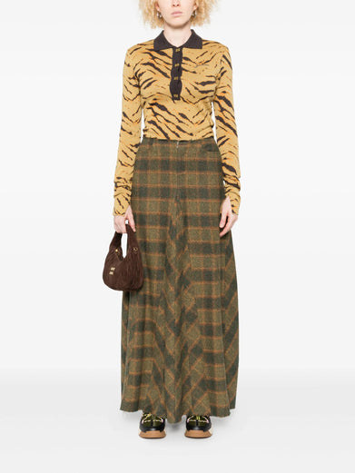 Zebra-print polo top