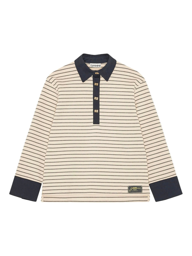Striped cotton polo shirt