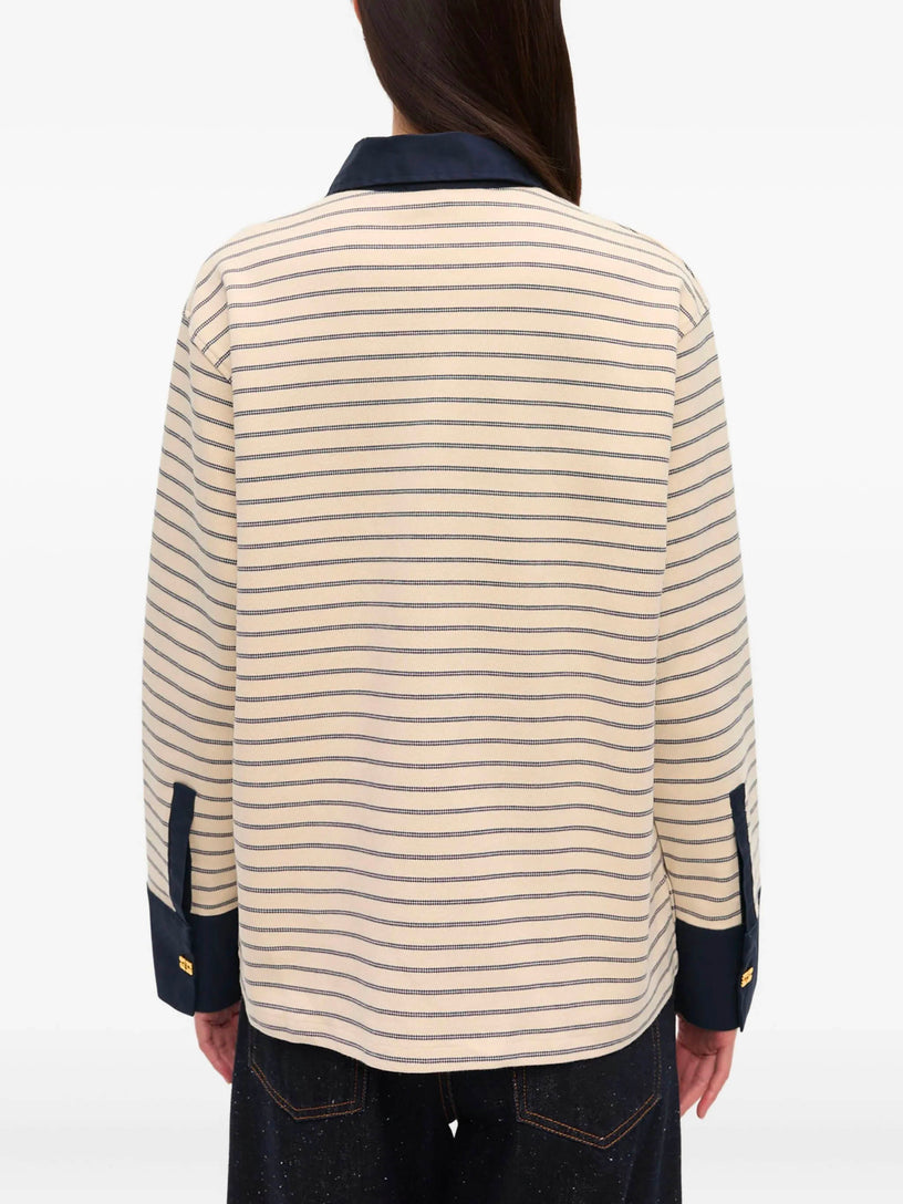 Striped cotton polo shirt