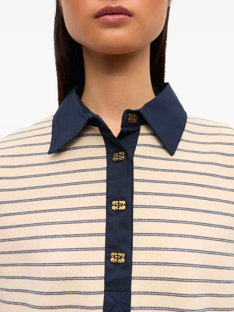 Striped cotton polo shirt