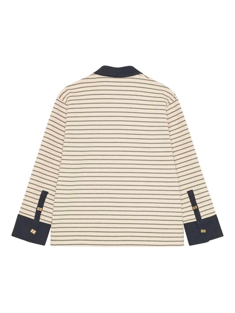 Striped cotton polo shirt