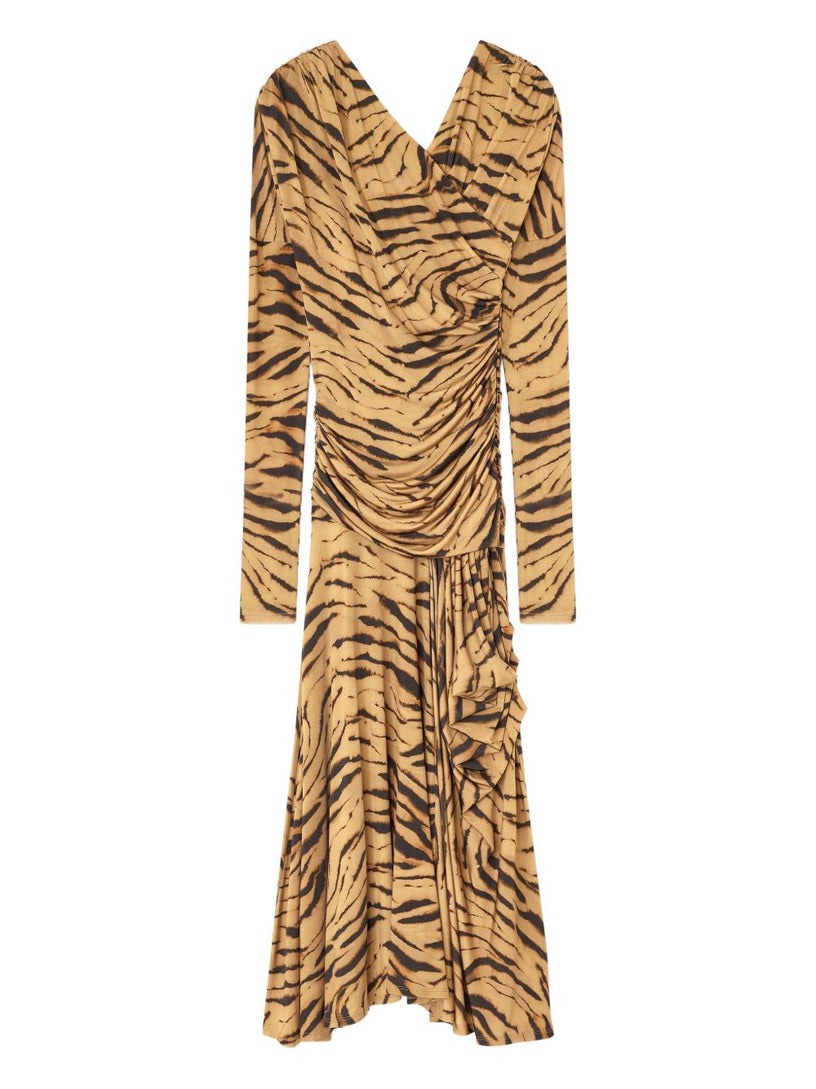 Zebra Print Ruched Dress