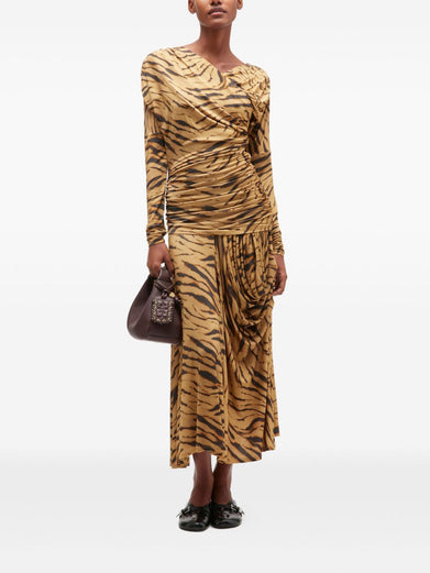 Zebra Print Ruched Dress
