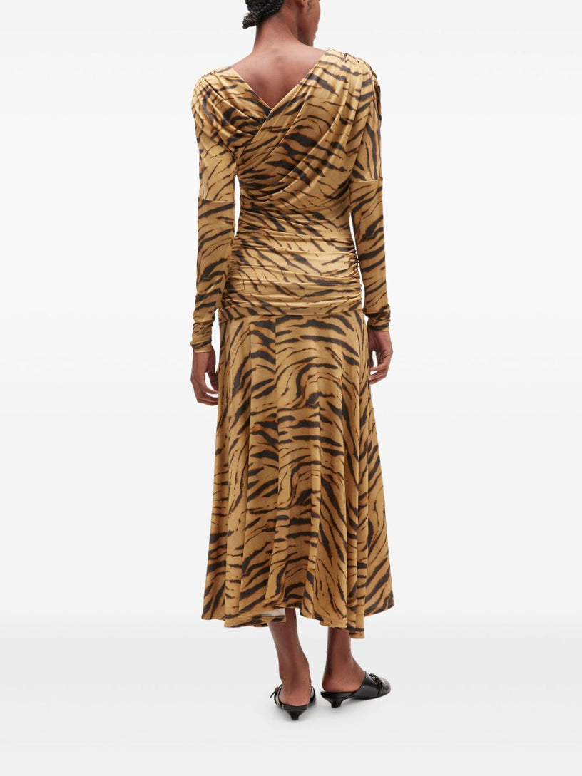 Zebra Print Ruched Dress