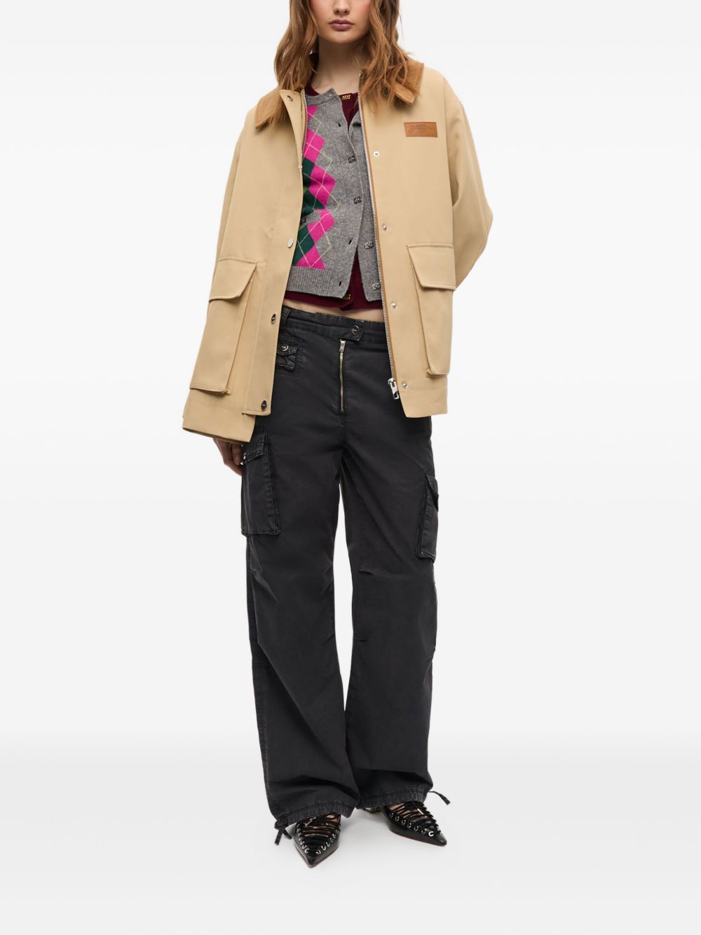 Twill midi jacket