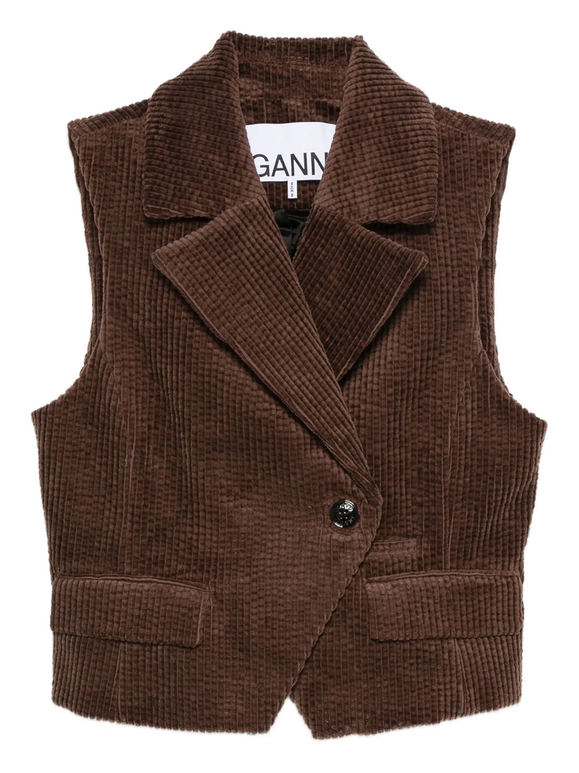 Corduroy buttoned waistcoat