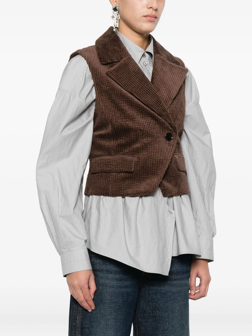 Corduroy buttoned waistcoat