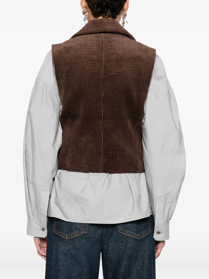 Corduroy buttoned waistcoat