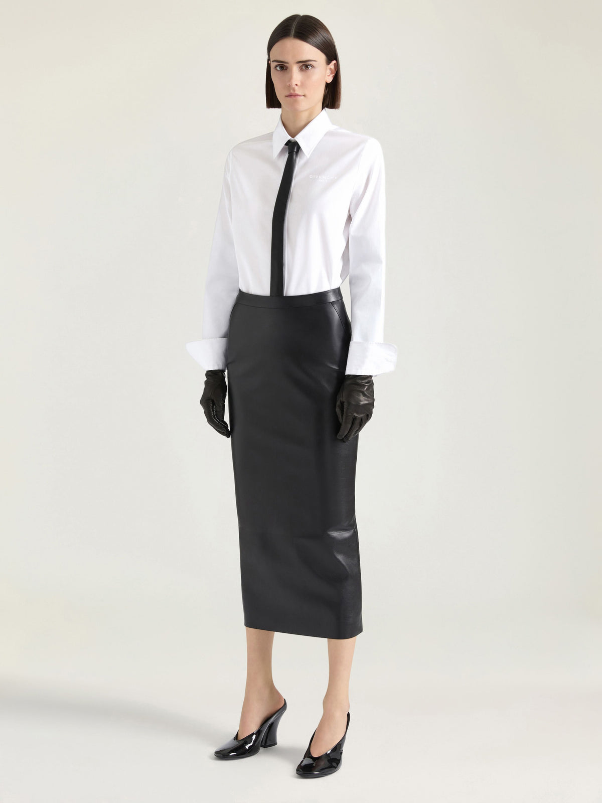Sculpted Patent Leather Heeled Mule
