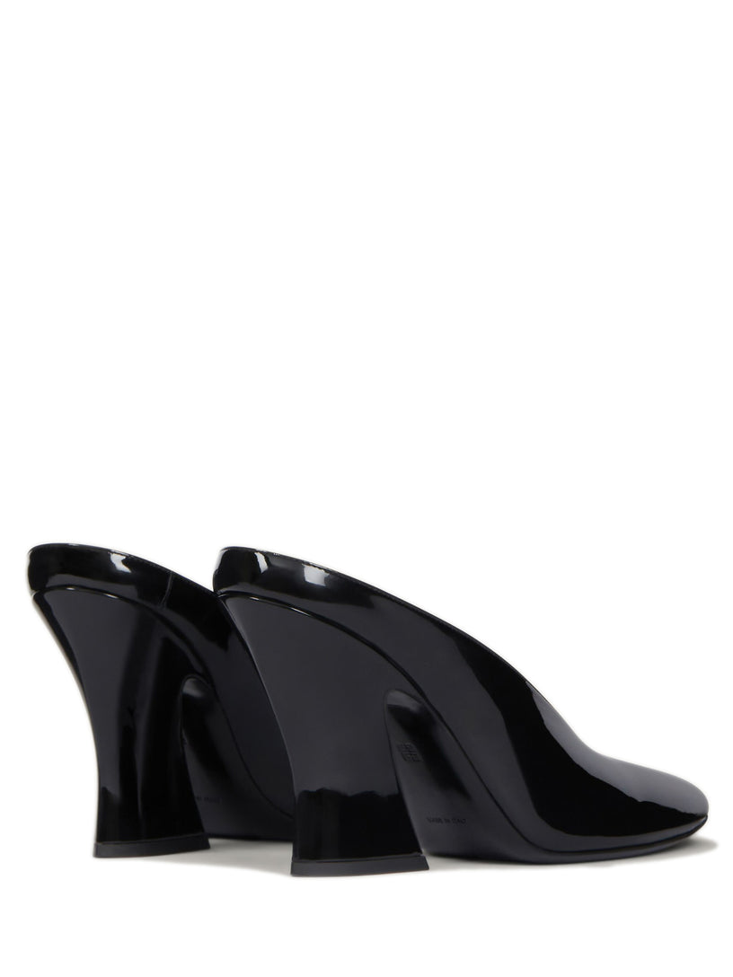 Sculpted Patent Leather Heeled Mule