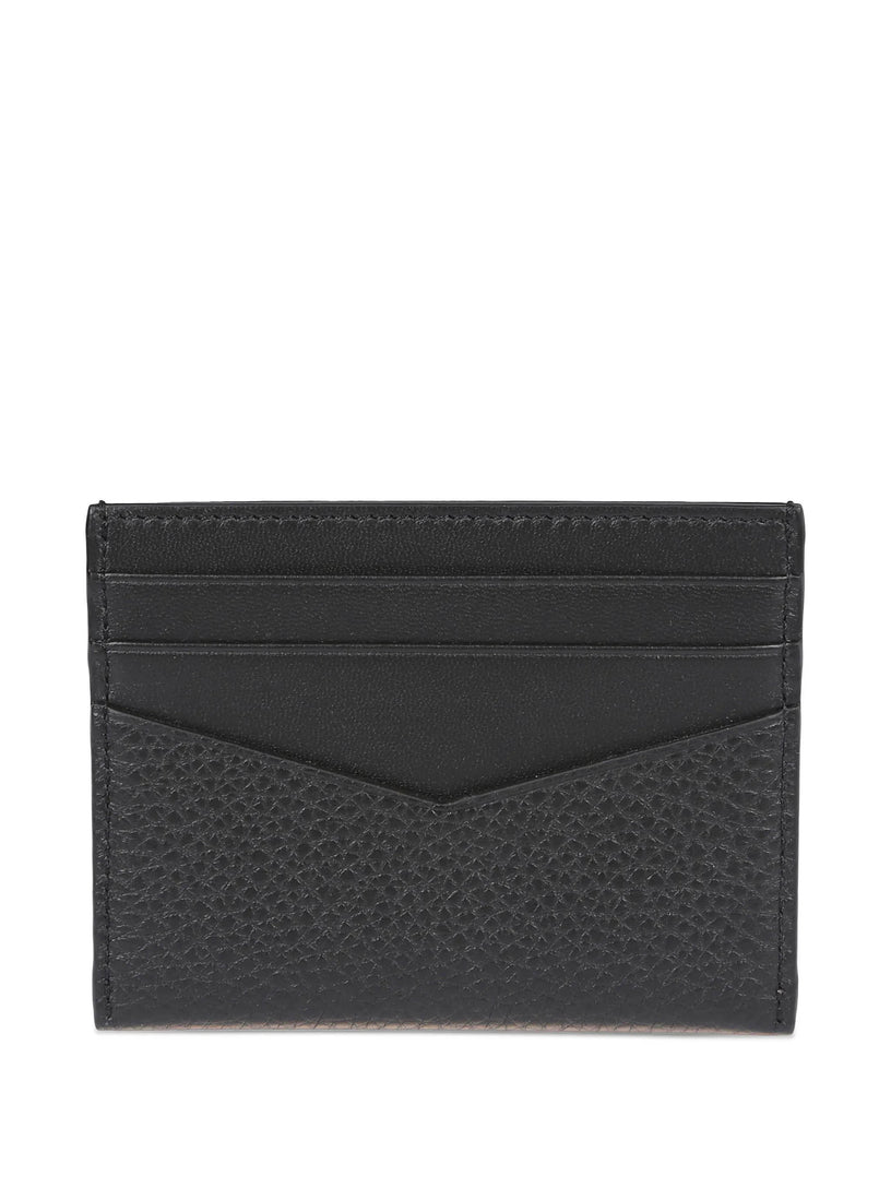 Grain leather card holder