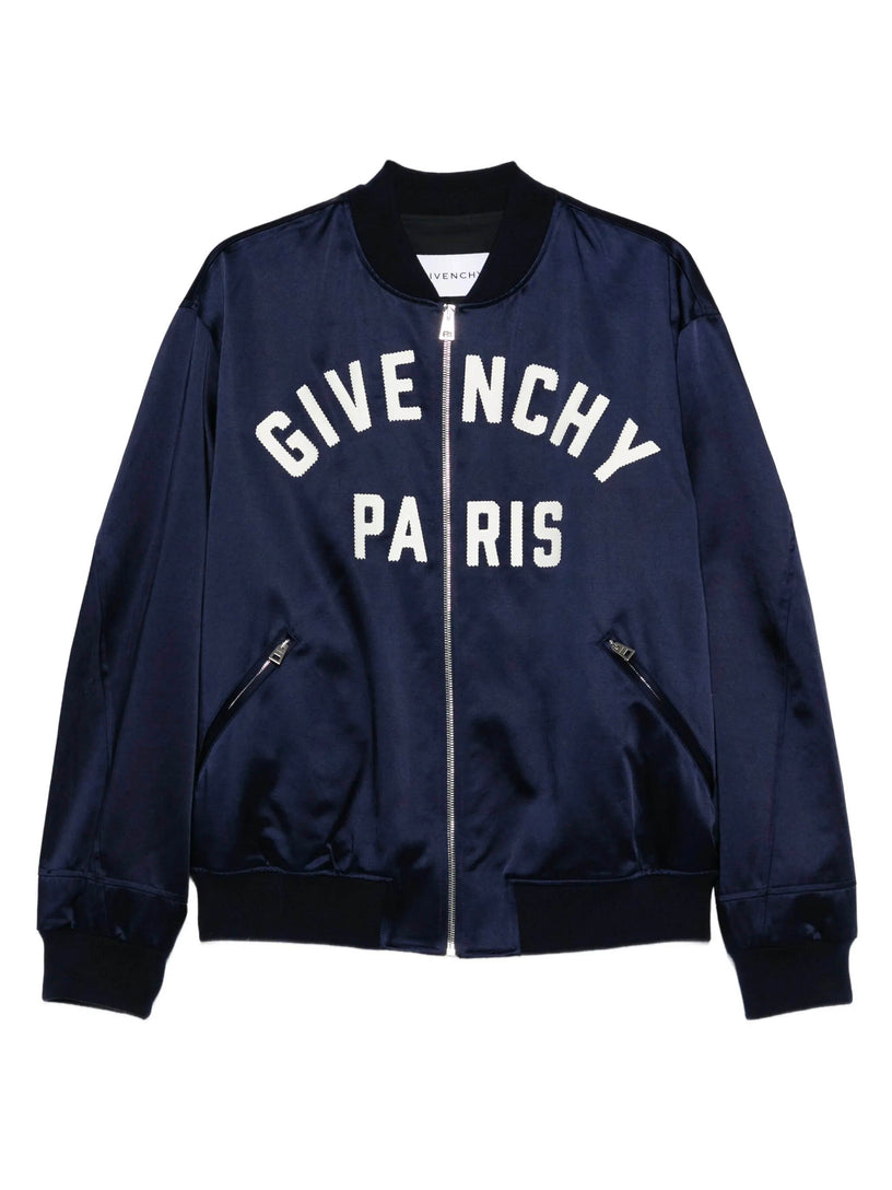 GIVENCHY Paris satin bomber jacket with zip