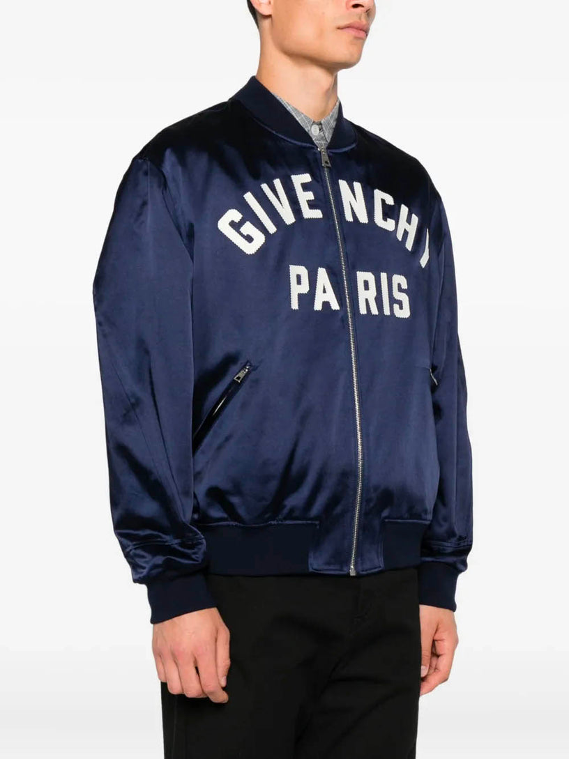 GIVENCHY Paris satin bomber jacket with zip