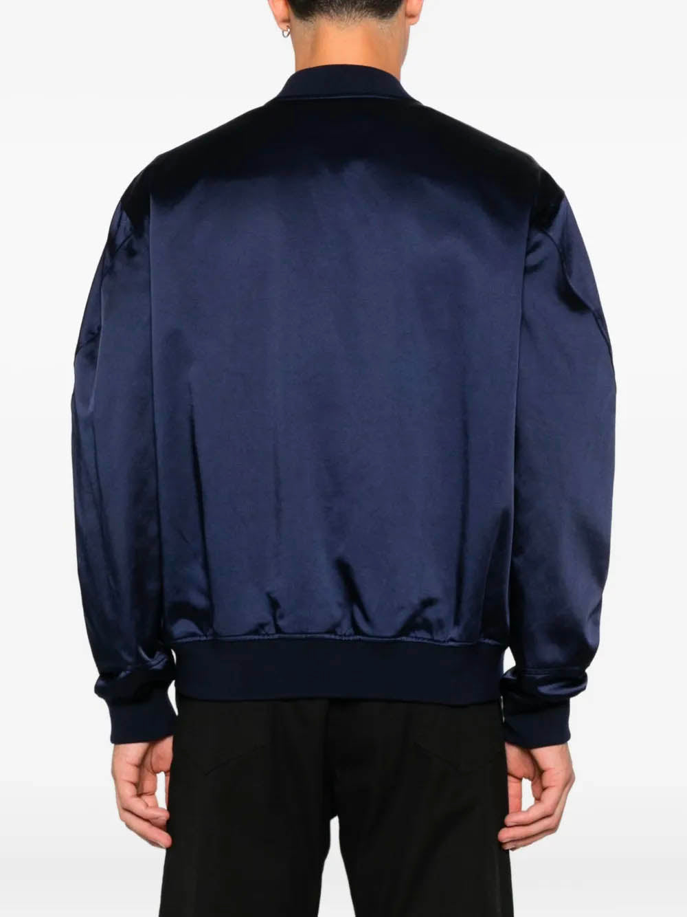 GIVENCHY Paris satin bomber jacket with zip Givenchy Blu