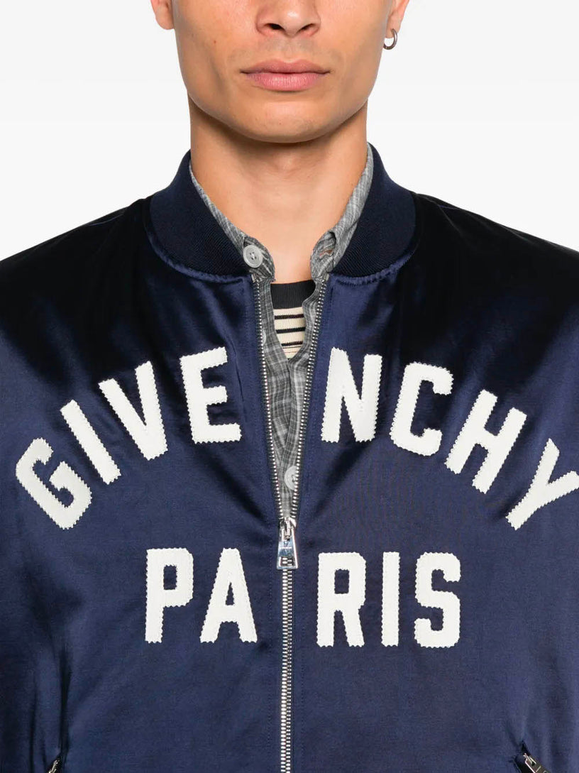 GIVENCHY Paris satin bomber jacket with zip